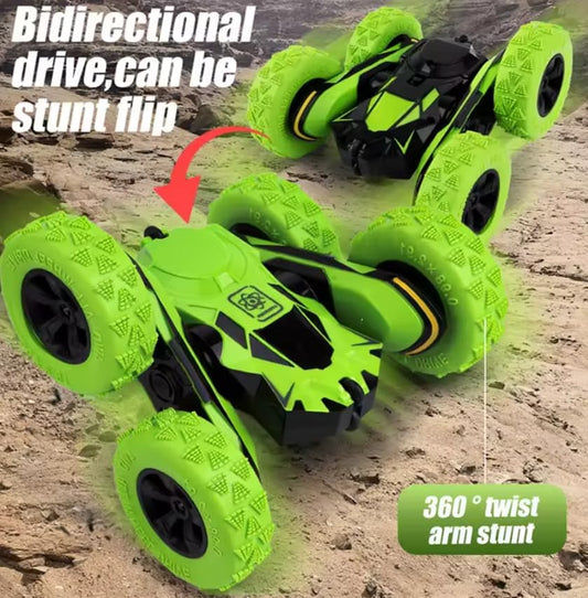 Sabocha Fancy Stunt R/C Remote Control Stunt Car, 4WD, 2.4 GHz, 360° Double-Sided Flips, LED Lights, 24 cm, for Ages 6+