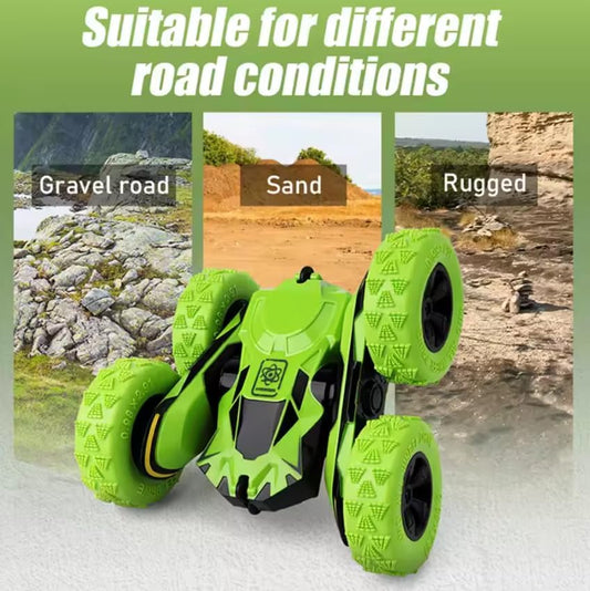 Sabocha Fancy Stunt R/C Remote Control Stunt Car, 4WD, 2.4 GHz, 360° Double-Sided Flips, LED Lights, 24 cm, for Ages 6+