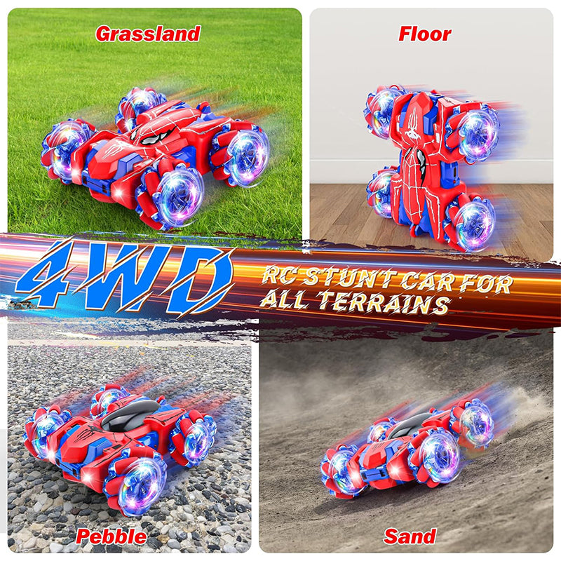 Spider Remote Control Cars, 360° Flips Stunt RC Car with Cool Lights & Mussic for Kids 3 4 6 5 7 8+, 2.4Ghz Monster Truck for Boys Girls Birthday Gifts Xmas Present Toys Age 3-10 4-6 5-7